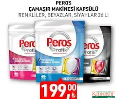 PEROS ÇAMAŞIR MAKİNESİ KAPSÜLÜ 26'LI fiyat ve kampanya bilgisi